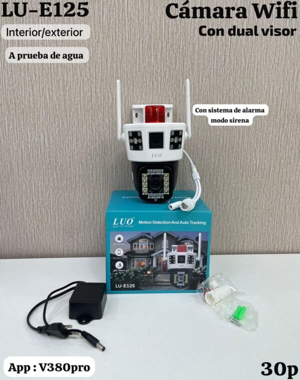 CAMARA SEGURIDAD LU-E125 TRIPLE Consistema de alarma modo sirena