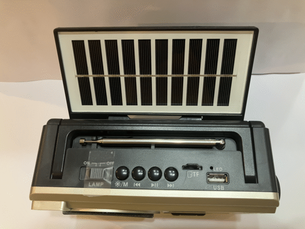 Radio Parlante Bluetooth Recargable Panel Solar + Linterna