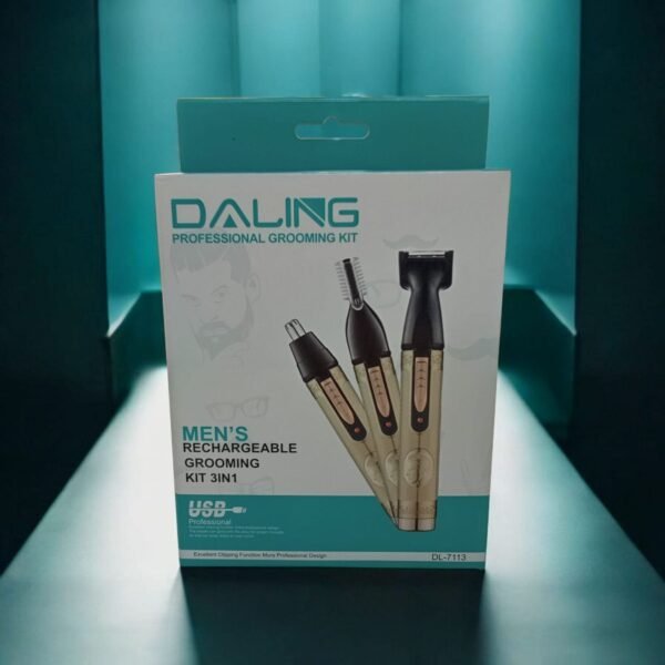 Recortadora Daling 3 En 1 Multifunción Para Cabello Y Barba Negro DL-7113