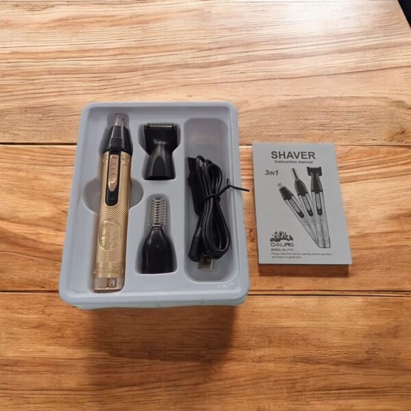 Recortadora Daling 3 En 1 Multifunción Para Cabello Y Barba Negro DL-7113