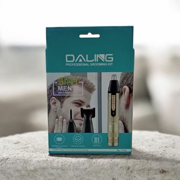 Recortadora Daling 3 En 1 Multifunción Para Cabello Y Barba Negro DL-7113