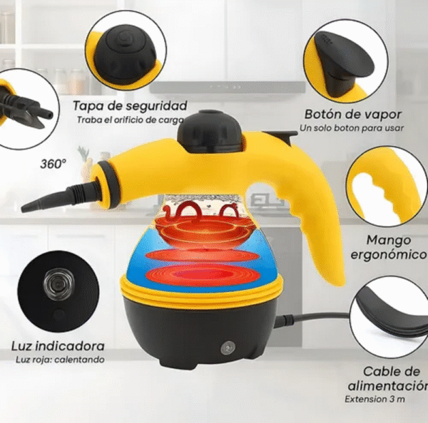 Limpiador A Vapor Portátil Ecológico Limpia Sin Esfuerzo