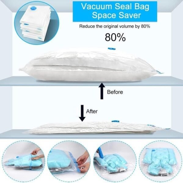 Pack de 5 Bolsas Para Cerrar al Vacio Vacuum Storage Reduce 80% Espacio